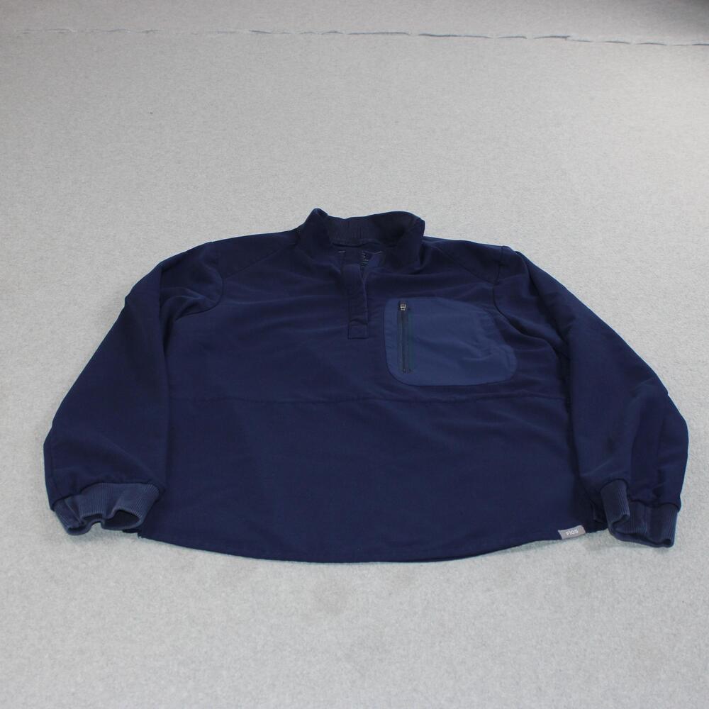 FIGS Technical Collection Pullover Womens Medium Blue Pocket Scrub Medical Work